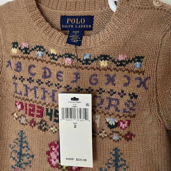 Polo Ralph Lauren 55% Soft Wool Sweater, Size 2T, NWT - Picture 7 of 8